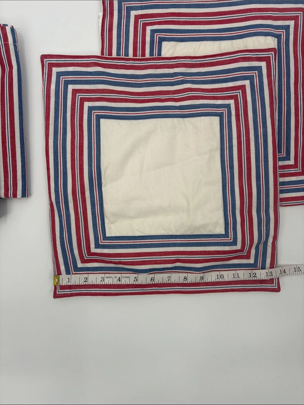 Crate&Barrel Red, Blue & White Striped Sausalito Placemat